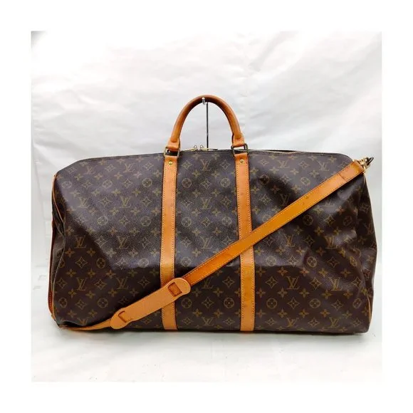 LOUIS VUITTON KEEPALL 60 BANDOULIERE TRAVEL BAG MONOGRAM - Picture 2 of 12